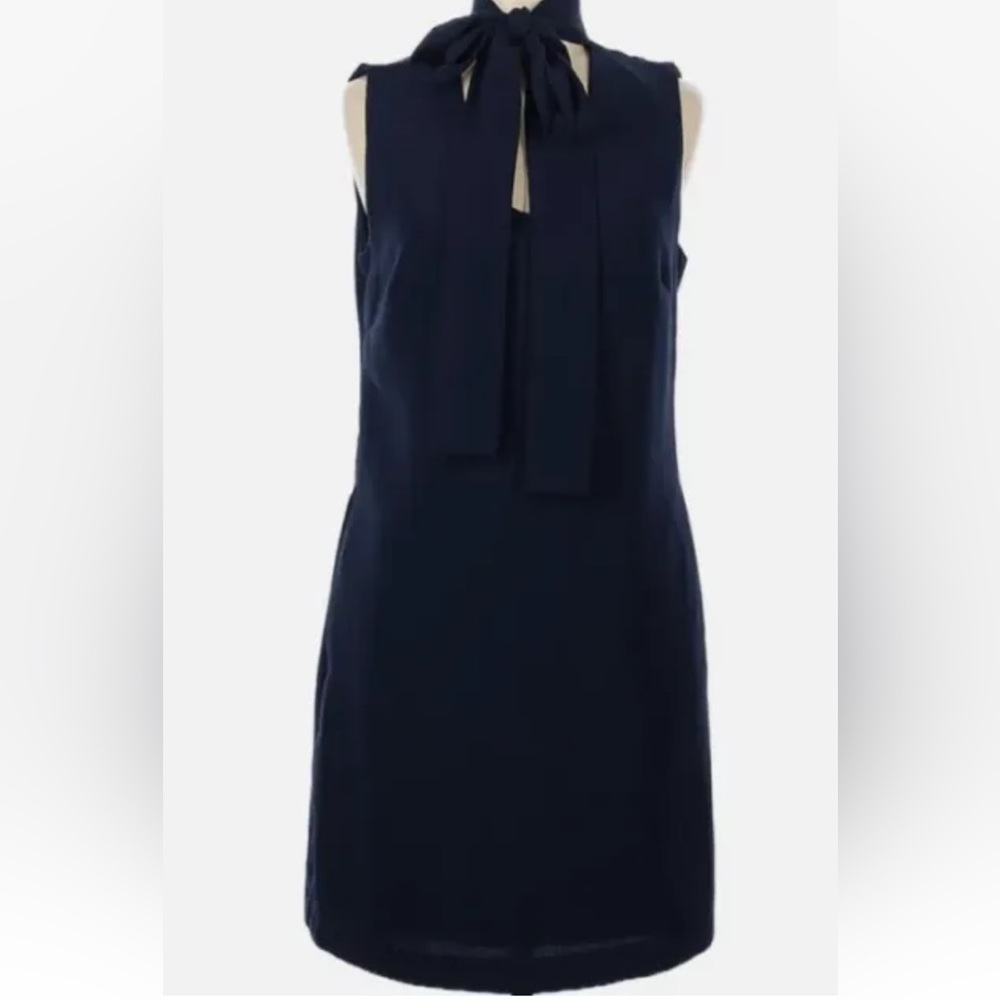 Zac & Rachel Navy Blue Tie Neck Sleeveless Casual Dress Size 14 *NWT*